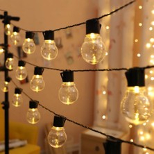 Schulzz 10 LED Güneş Enerjili Su Geçirmez 3.5 M Bahçe Aydınlatma ABS Malzeme ile Sıcak Beyaz