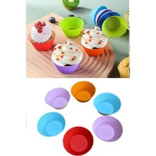 Colezium 6 Adet Yıkanabilir Mini Tırtıklı Muffin Kalıbı- Ribanalı Kek-Cupcake- Renkli Hamur Işi Kabı