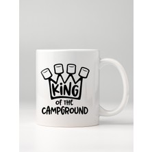 North Whiskers Kişiselleştirilebilir King of the Campground Kamp Kralı Marshmallow Tasarımlı Kupa Bardak - 330 ml