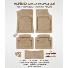 Alberto Rossi Chery Tiggo 3  2008+ Model Uyumlu Alpinex Bej 5d Havuzlu Paspas Universal-Yumuşak Kaymaz Taban
