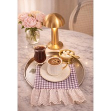 Nurgita Home Fistolu Ucu Fırfırlı Duck Keten Kahve Yanı Sunumluk Peçetesi & Kokteyl Peçetesi Pitikare ( 1 Adet )