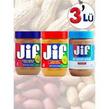 Jif Fıstık Ezmesi Seti - Extra Crunchy 454G & Creamy 454G & No Added Sugar Şekersiz 440G 3'lü Paket