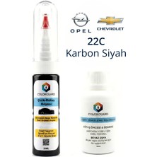 COLORGUARD Opel Chevrolet 22C Karbon Siyah İğneli & Fırçalı Şişe Rötuş Boyası ve Yüzey Temizleme Solüsyonu Seti