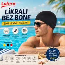 Lufern Özel Üretim Likralı Bez Havuz Deniz Bonesi Yüzücü Elastik Unisex Kulak Korumalı Her Saça Uygun