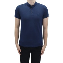 Santa Fistan Store Erkek Düz Spor Kesim Dar Kalıp Cepsiz Polo Yaka T-Shirt