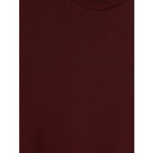 LC Waikiki Bordo Loose Fit Basic Dry Touch Tişört