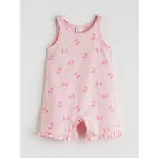 LC Waikiki Pembe Bisiklet Yaka Kız Bebek Penye Tulum