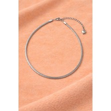 Sylvera Shop Snake Zincir Çelik Kolye - Şık Minimal Tasarım (Gümüş Renk)