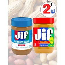 Jif Fıstık Ezmesi Seti - Creamy 454G & No Added Sugar Şekersiz 440G 2'li Paket