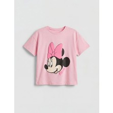 LC Waikiki Pembe Minnie Mouse Baskılı Kız Çocuk Tişört