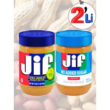 Jif Fıstık Ezmesi Seti - Extra Crunchy 454G & No Added Sugar Şekersiz 440G 2'li Paket