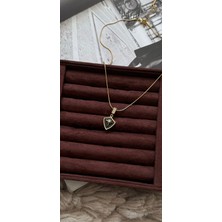 Kad Collection Siyah Mineli Kuzey Yıldızı Çelik Kolye
