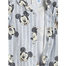 LC Waikiki Gri Mickey Mouse Baskılı Erkek Bebek Tulum