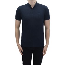 Santa Fistan Store Erkek Düz Spor Kesim Dar Kalıp Cepsiz Polo Yaka T-Shirt
