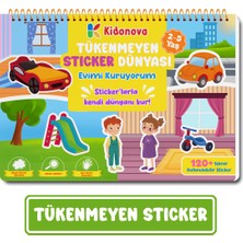 Kidonova Tükenmeyen Sticker Kitabım: Evimi Kuruyorum (120+ Tekrar Kullanılabilir Sticker)