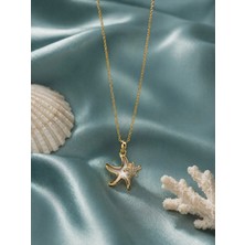 Sylvera Shop Görünümlü Deniz Yıldızı Çelik Kolye (Gold Renk)