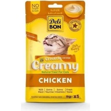 Peri Store Delibon Creamy Tavuklu Sıvı Kedi Ödül Maması 5X15 gr