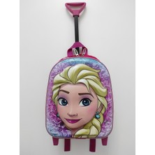 Hızırım Frozen Elsa Kabartmalı Kreş Anaokulu Ilkokul ve Günlük Kullanım Çekçekli Sırt Çantası