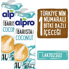 Alpro Barista Hindistan Cevizi Sütü 2x1L Laktozsuz ve Bitki Bazlı Türkiye Menşeli İçecek