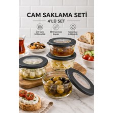 Genchome Homeware Cam Saklama Kabı 4’lü Set - Sızdırmaz, 415 ml (Cc), Kahvaltılık & Buzdolabı Organizer