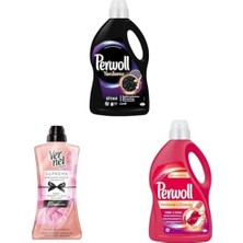 Peri Store Hassas Bakim Sivi Çamasir Deterjani 3l Siyah +3l Renkli +Vernel Supreme Romance 1.2 L