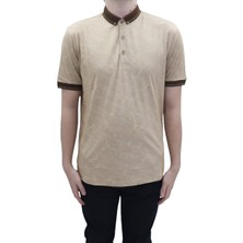 Santa Fistan Store Erkek Desenli Spor Kesim Rahat Kalıp Cepsiz Polo Yaka T-Shirt