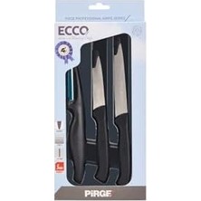 Peri Store Ecco 3'lü Günlük Kullanım Bıçak Soyacak Seti - Siyah