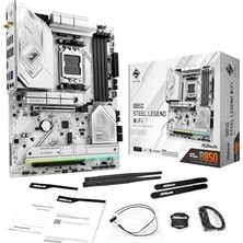 Peri Store Asrock B850 Steel Legend Wifi Rgb Atx Anakart, Amd Am5 Ryzen 9000 & 8000, Ddr5, 4x M.2 Ssd, 4K 120Hz, Amd Expo, Wifi 7