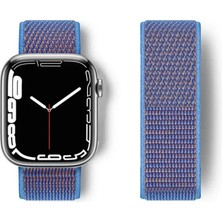 Armüz Apple Watch 42MM Hasırlı Cırtcırtlı Kordon - Mor