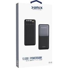 Peri Store 12000 Mah Dijital Göstergeli Dahili Çoklu Kablolu Taşınabilir Powerbank Siyah Pb-49