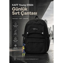 Young 51585 Black Siyah Unisex Çok Cepli Anahtarlık Aksesuarlı Suya Dayanıklı Sırt Çantası