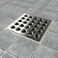 Peri Store E4404 Square Shower Drain Grate, Brushed Nickel