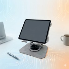 Uhel 360 Derece Döner Metal Tablet ve Laptop Standı-Ergonomik Ayarlanabilir Masaüstü Tutucu