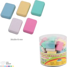 Ark Pastel Renkli Ekstra Temiz Silgi Karışık Renk 24 Adet