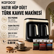 Karaca Krem Akıllı Pişirme Teknolojili Türk Kahvesi Makinesi 10 Fincan Geniş Kapasiteli Taşma Önleyici Günlük Kullanıma Uygun Şık Tasarım