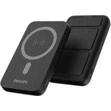 Peri Store Magsafe Ile Uyumlu Kablosuz Powerbank, 5000 Mah, Taşınabilir Şarj Cihazı, Stand Özellikli, Usb-C ve Usb-A Çıkışlı, Hızlı Şarj, Li-Po, DLP9701C, Akım Korumalı (Siyah)