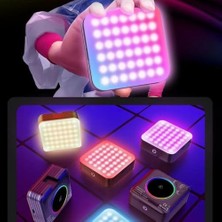 Peri Store Cep Telefonu Çakarlı Dolgu Işık, Canlı Yayın Için Mini Taşınabilir Kısılabilir Yüksek Parlaklık Rgb Selfie Işık Paneli, Kıskaçlı Telefon ve Notebook Tutucu, Youtuber Yayıncı Işığı D12S