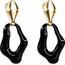 Felix Accessories Morvella Organik Form Küpe Siyah
