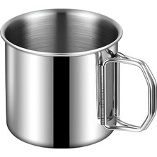 Peri Store Çelik 250 ml Katlanır Kulp Kahve Kamp Bardağı Fincanı MT163