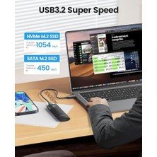 Peri Store USB 10GBPS M.2 Nvme & Sata SSD Harici Kutu, Toolless Tasarım, Alüminyum Soğutuculu Enclosure, 2230–2280 Uyumlu, 4tb Destekli Yüksek Hızlı SSD Dönüştürücü | 1187