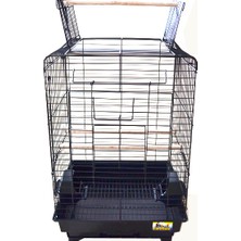 EuroGold Ilkeshop Papağan Kafesi Açılır Çatılı Siyah 40,5X40,5X59,5 cm