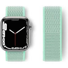 Armüz Apple Watch 38MM Hasırlı Cırtcırtlı Kordon - Turkuaz