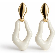 Felix Accessories Morvella Organik Form Küpe Krem