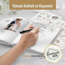 Peri Store Düğün Seti, 325 Adet Çıkartma, Misafir, Konuk Defteri Veya Fotoğraf Albumü Için Sevgi Dolu Temalı, Dekorasyon Için Motifli Sözcüklü Düğün Etiketi, 10 Sayfa, A5 Boyut