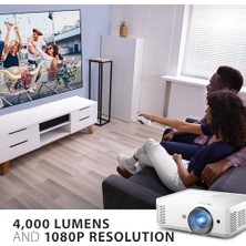 Peri Store Viewsonic PX704HD Full Hd Projektör, 1080P, 4000 Ansı Lumen, Kontrast 22.000:1, Düşük Gecikme Süresi 16MS, 300 Inç'e Kadar Ekran, Çift Hdmı, USB Gücü, Otomatik Keystone V Düzeltme