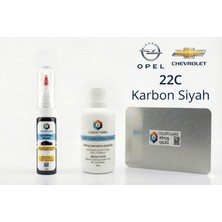 COLORGUARD Opel Chevrolet 22C Karbon Siyah Rötuş Seti - 2 si 1 Arada İğne ve Fırça Uçlu Şişe, Solüsyon ve Rötuş Çeliği