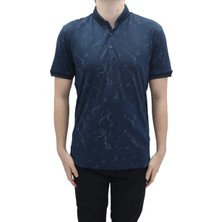Santa Fistan Store Erkek Desenli Spor Kesim Rahat Kalıp Cepsiz Polo Yaka T-Shirt