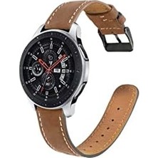 Peri Store - ile Uyumlu Galaxy 3 45MM Kordon 22MM Ince Dikişli Deri Kayış Siyah-29