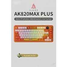 Peri Store Ajazz AK820 Max Plus 75% Mekanik Klavye 8000MAH Batarya 0.85” Tft Ekran Rgb Hot Swap 3 Modlu 2.4g Bluetooth Type-C Kablosuz Gaming Klavye Conta Yapısı Ses Yalıtımlı | Turuncu