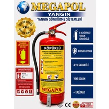 Megapol 6 kg Köpüklü Yangın Tüpü, Yangın Söndürme Tüpü, Yangın Söndürme Cihazı